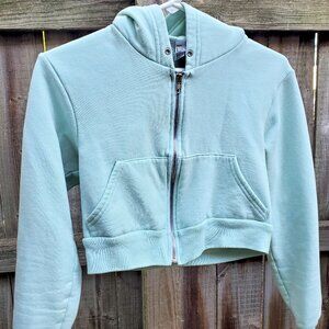 Cozy mint cropped hoodie